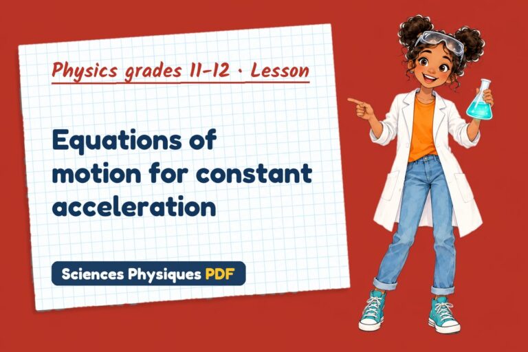 Suvat equations notes and lesson for A Level physics (free PDF download)