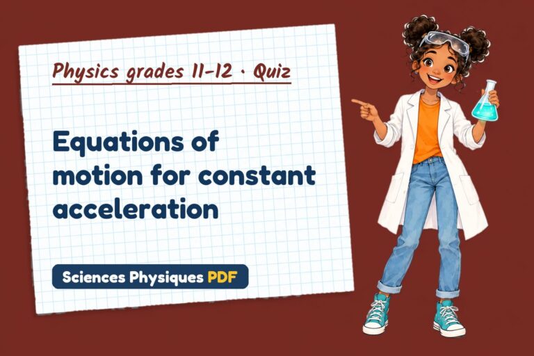 Suvat equations quiz for A Level physics: 10 questions with answers