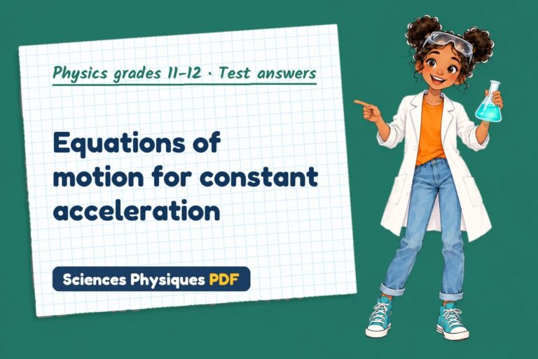 Suvat equations test answers and mark scheme for A Level physics (free PDF download)