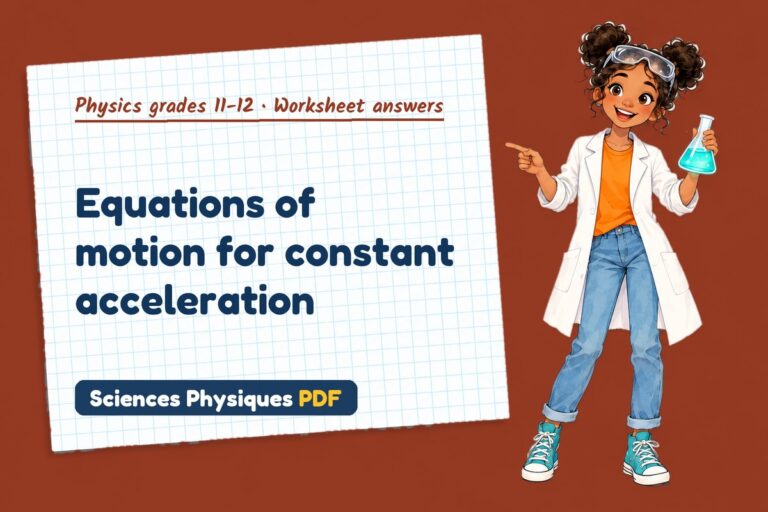 Suvat equations worksheet answers for A Level physics (free PDF download)