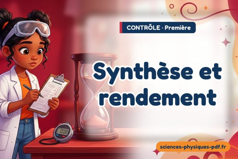 Synthèse et rendement : contrôle de sciences physiques en première – PDF gratuit à télécharger et imprimer