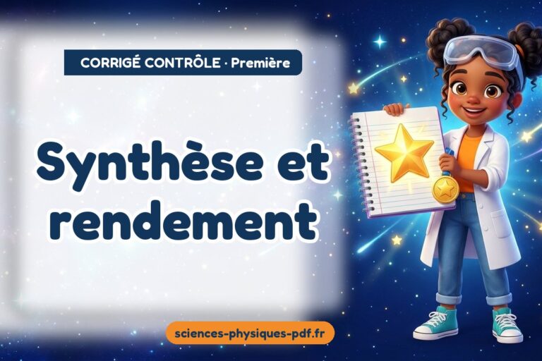 Synthèse et rendement : corrigé du contrôle de sciences physiques première – PDF gratuit à télécharger et imprimer