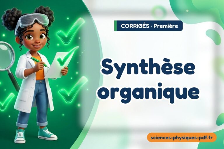 Synthèse organique : corrigé des exercices de sciences physiques première – PDF gratuit à télécharger et imprimer
