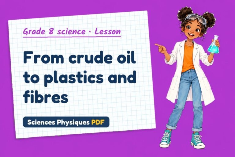 Synthetic materials notes and lesson for grade 8 science (free PDF download)