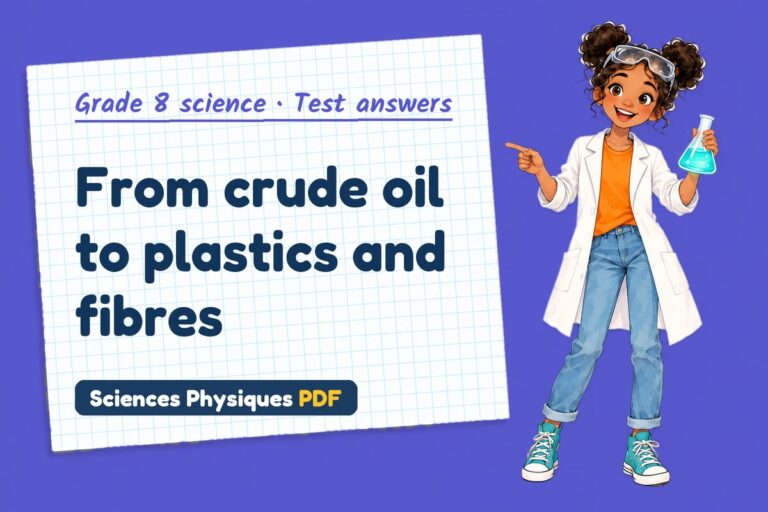Synthetic materials test answers and mark scheme for grade 8 science (free PDF download)