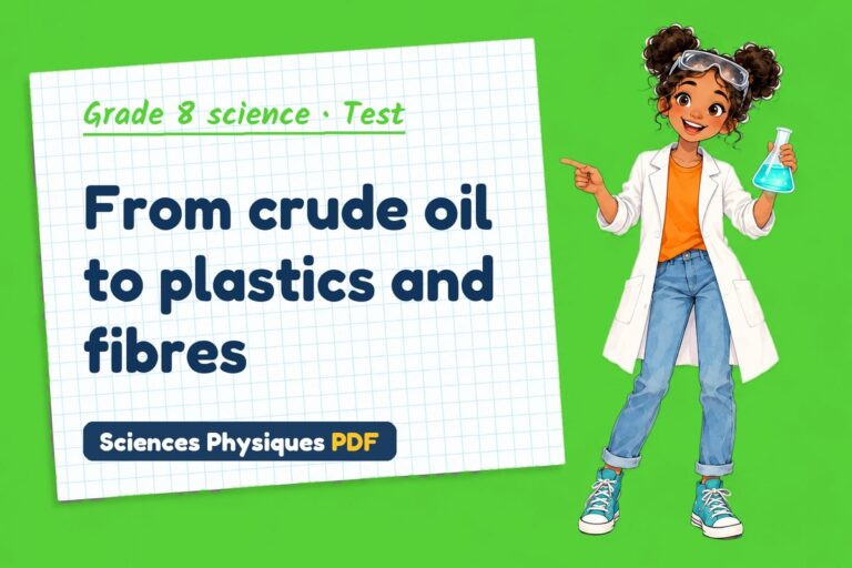 Synthetic materials test with answers for grade 8 science (free PDF download)