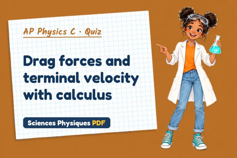 Terminal velocity quiz for AP Physics C: 10 questions with answers