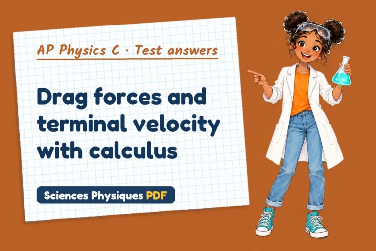 Terminal velocity test answers and mark scheme for AP Physics C (free PDF download)
