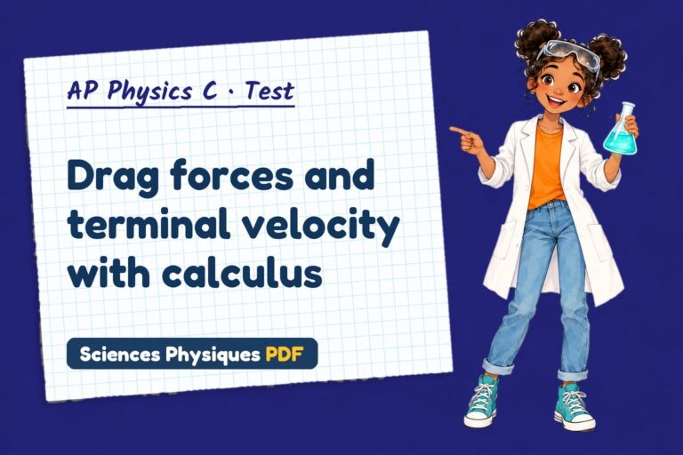 Terminal velocity test with answers for AP Physics C (free PDF download)