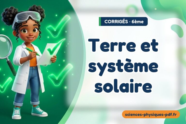 Terre et système solaire : corrigé des exercices de sciences physiques 6e – PDF gratuit à télécharger et imprimer