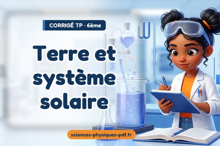 Terre et système solaire : corrigé du TP de sciences physiques 6e – PDF gratuit à télécharger et imprimer
