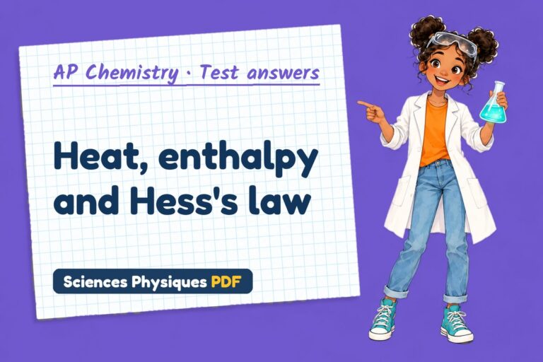 Thermochemistry test answers and mark scheme for AP Chemistry (free PDF download)