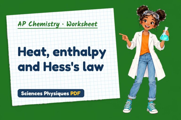 Thermochemistry worksheet with answers for AP Chemistry (free PDF download)