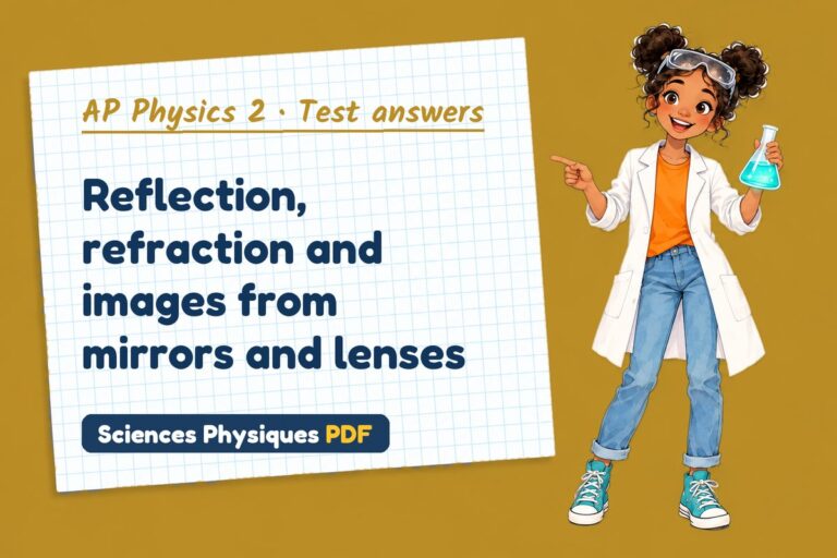 Thin lens equation test answers and mark scheme for AP Physics 2 (free PDF download)