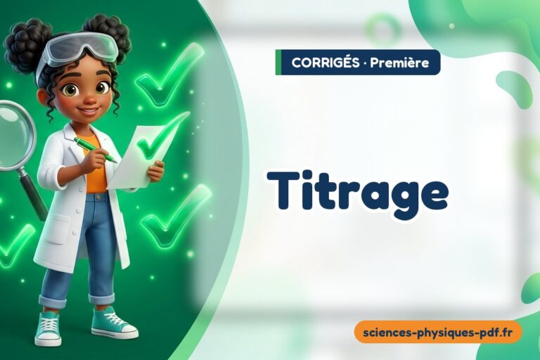 Titrage : corrigé des exercices de sciences physiques première – PDF gratuit à télécharger et imprimer