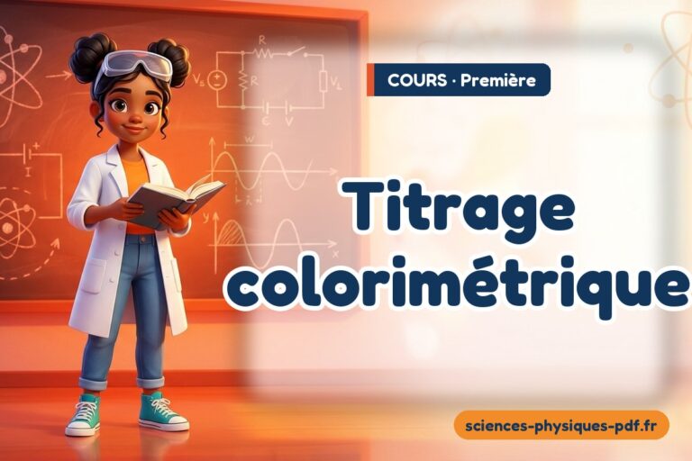 Titrage colorimétrique : cours de sciences physiques en première – PDF gratuit à télécharger et imprimer