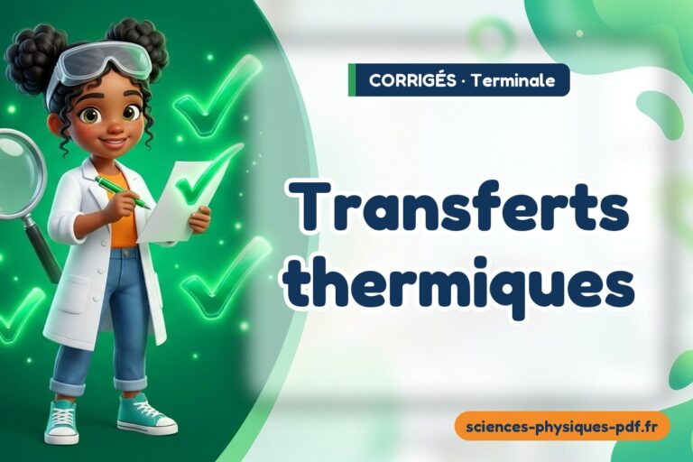 Transferts thermiques : corrigé des exercices de physique terminale – PDF gratuit à télécharger et imprimer