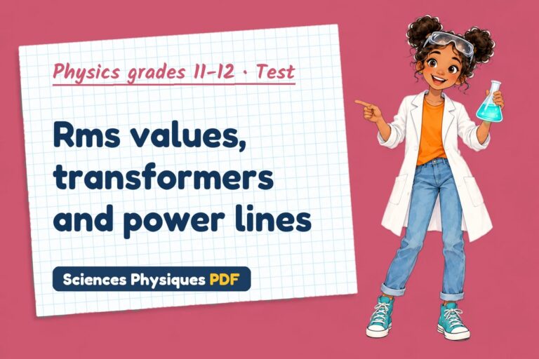 Transformers test with answers for A Level physics (free PDF download)