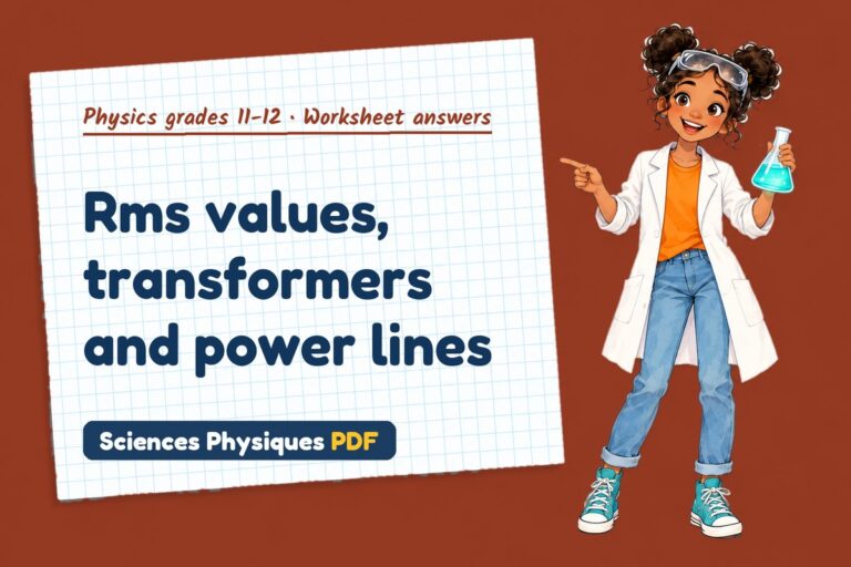 Transformers worksheet answers for A Level physics (free PDF download)