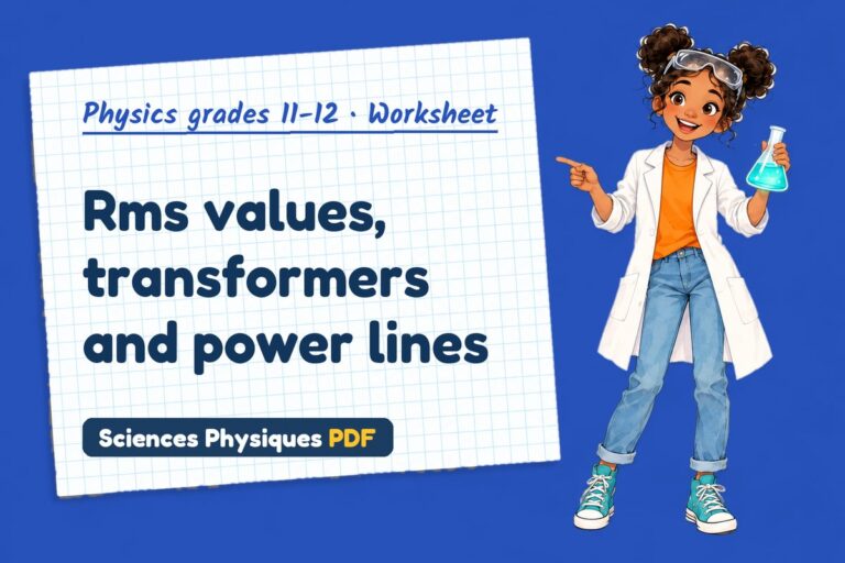 Transformers worksheet with answers for A Level physics (free PDF download)