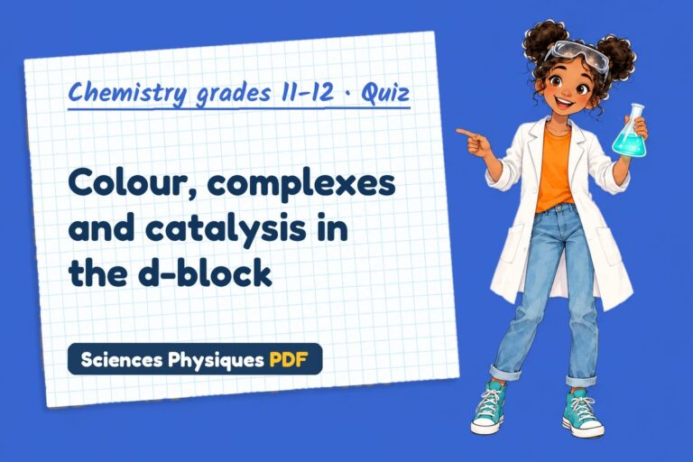 Transition metals quiz for A Level chemistry: 10 questions with answers