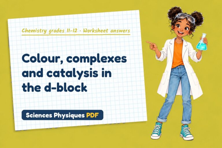 Transition metals worksheet answers for A Level chemistry (free PDF download)