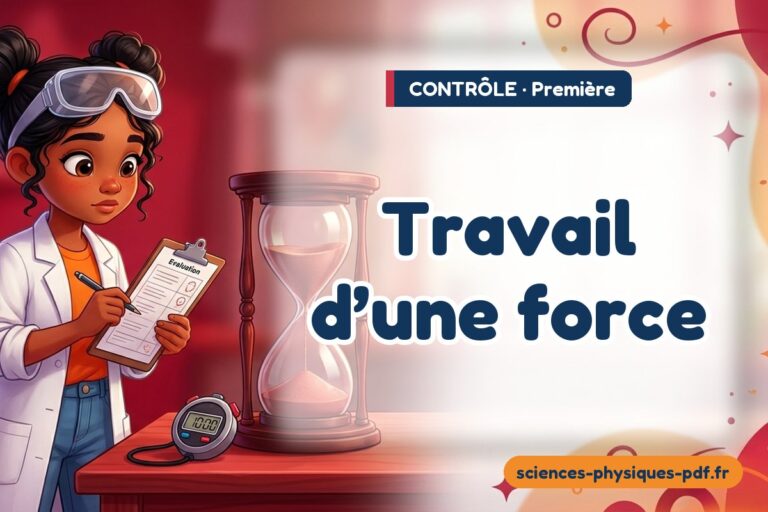 Travail d’une force : contrôle de sciences physiques en première – PDF gratuit à télécharger et imprimer