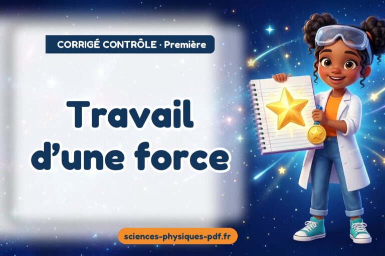 Travail d’une force : corrigé du contrôle de sciences physiques première – PDF gratuit à télécharger et imprimer