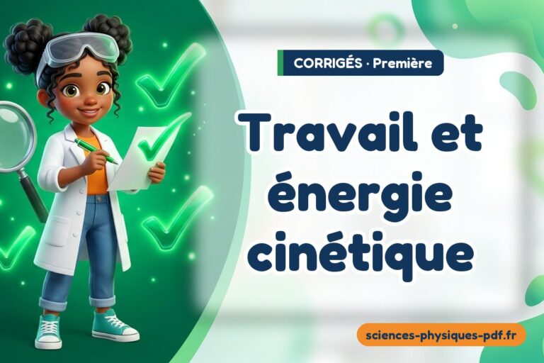 Travail et énergie cinétique : corrigé exercices physique-chimie première – PDF gratuit à télécharger et imprimer