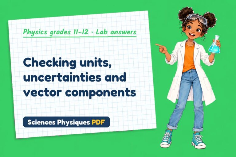 Uncertainty and vectors lab answers for A Level physics (free PDF download)