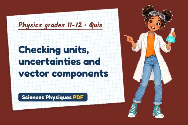 Uncertainty and vectors quiz for A Level physics: 10 questions with answers