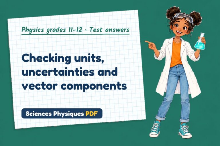 Uncertainty and vectors test answers and mark scheme for A Level physics (free PDF download)