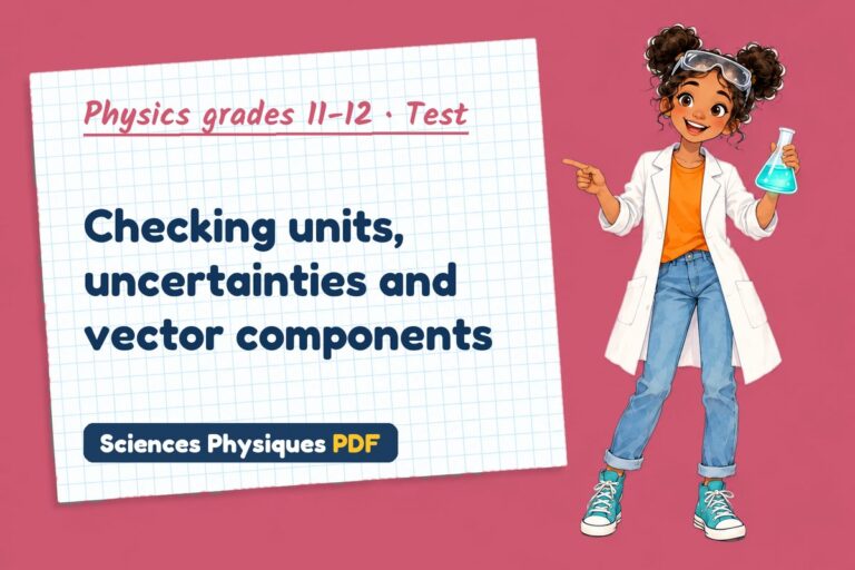 Uncertainty and vectors test with answers for A Level physics (free PDF download)