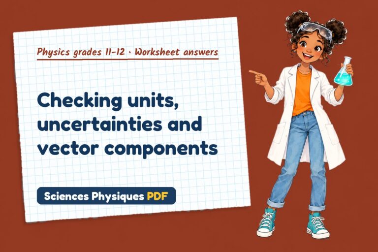 Uncertainty and vectors worksheet answers for A Level physics (free PDF download)
