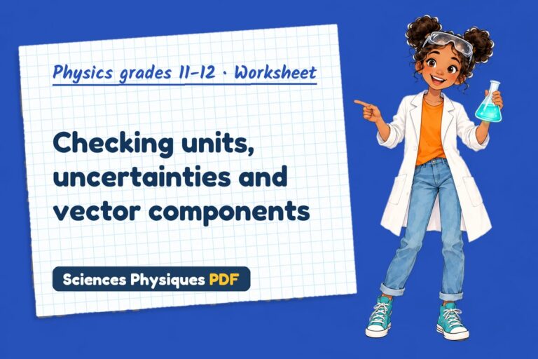 Uncertainty and vectors worksheet with answers for A Level physics (free PDF download)