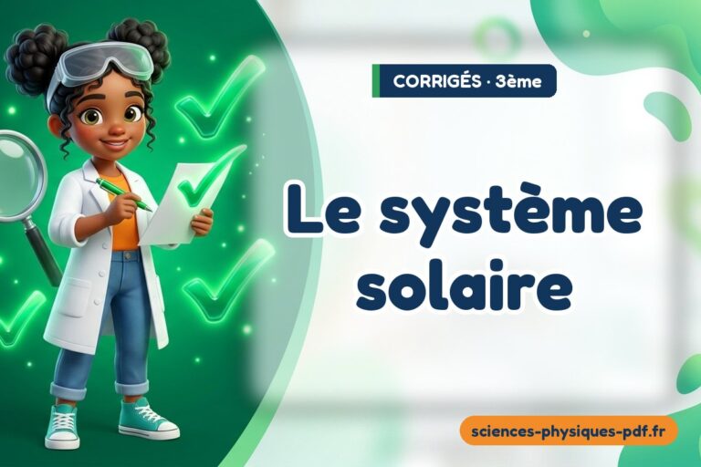Le système solaire : corrigé des exercices de sciences physiques 3e – PDF gratuit à télécharger et imprimer