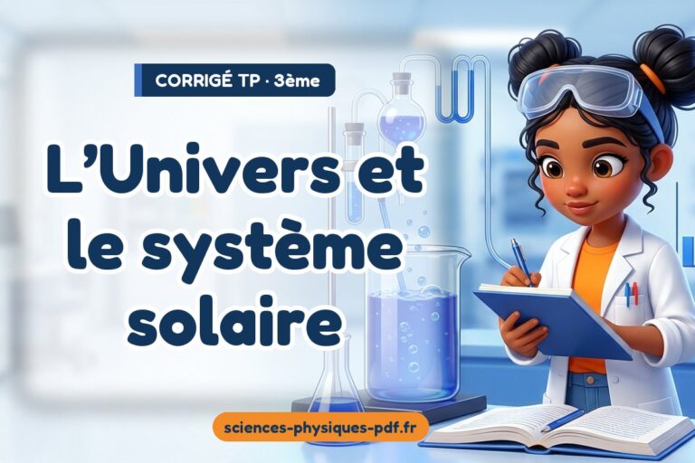 L’Univers et le système solaire : corrigé du TP de sciences physiques 3e – PDF gratuit à télécharger et imprimer