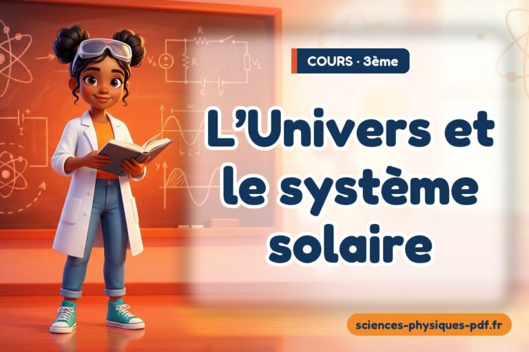 L’Univers et le système solaire : cours de sciences physiques en 3e – PDF gratuit à télécharger et imprimer