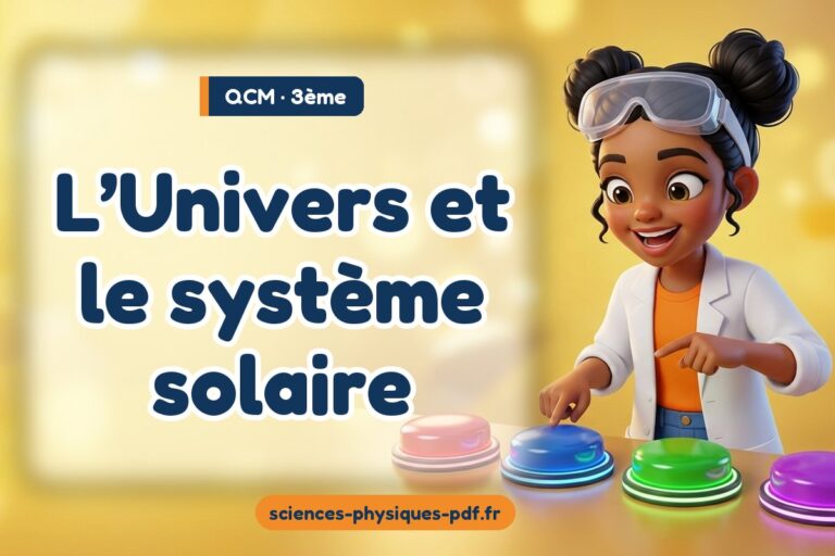 L’Univers et le système solaire : QCM de sciences physiques en 3e