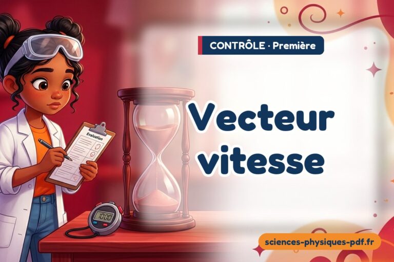 Vecteur vitesse : contrôle de sciences physiques en première – PDF gratuit à télécharger et imprimer