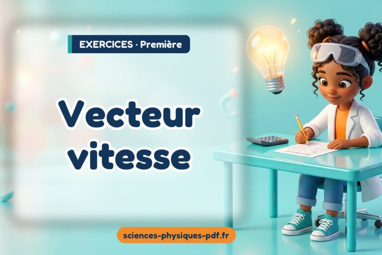 Vecteur vitesse : exercices de sciences physiques en première – PDF gratuit à télécharger et imprimer