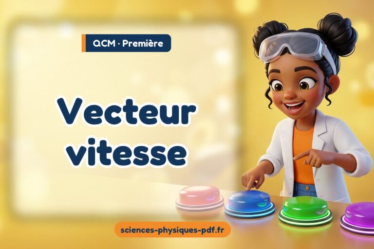Vecteur vitesse : QCM de sciences physiques en première