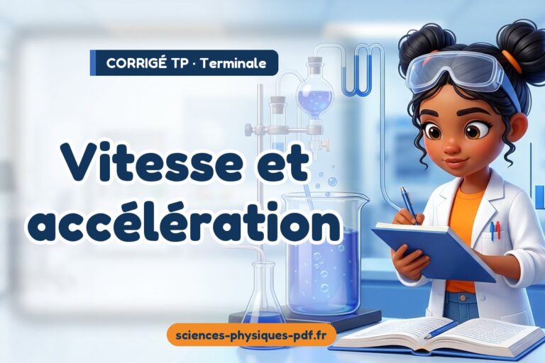 Vitesse et accélération : corrigé du TP de sciences physiques terminale – PDF gratuit à télécharger et imprimer