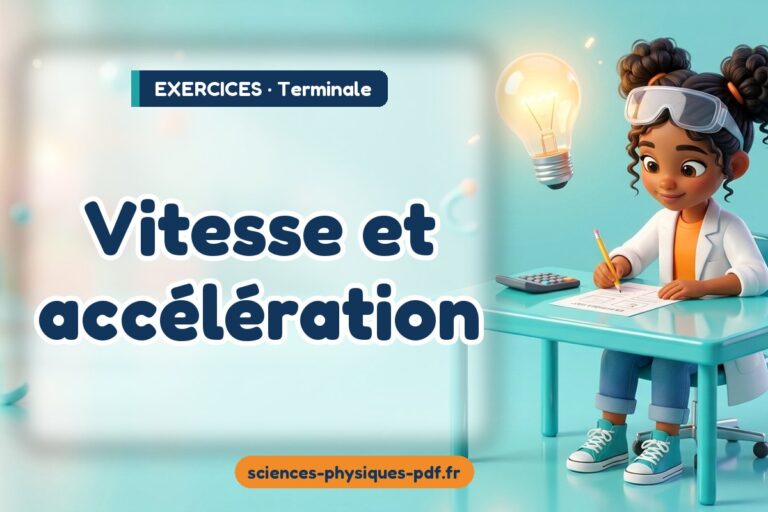 Vitesse et accélération : exercices de sciences physiques en terminale – PDF gratuit à télécharger et imprimer