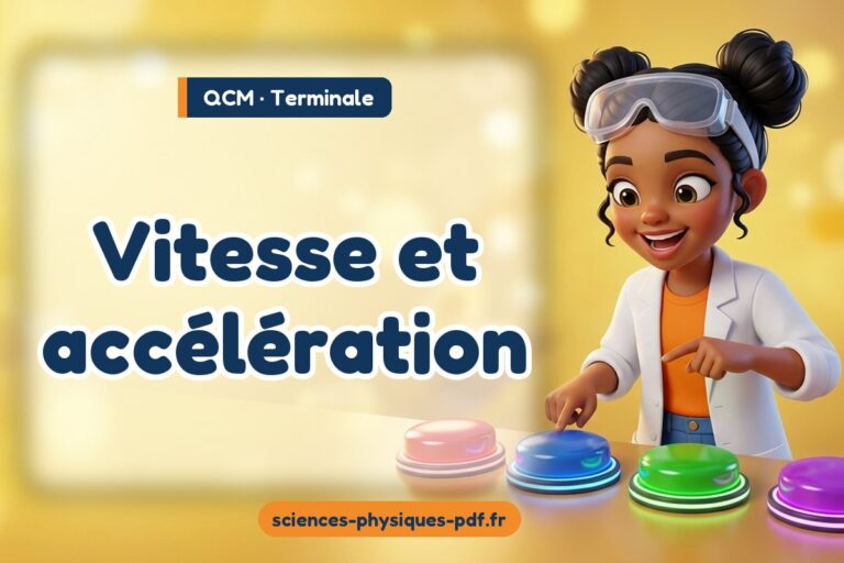 Vitesse et accélération : QCM de sciences physiques en terminale
