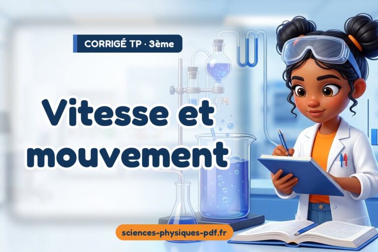 Vitesse et mouvement : corrigé du TP de sciences physiques 3e – PDF gratuit à télécharger et imprimer