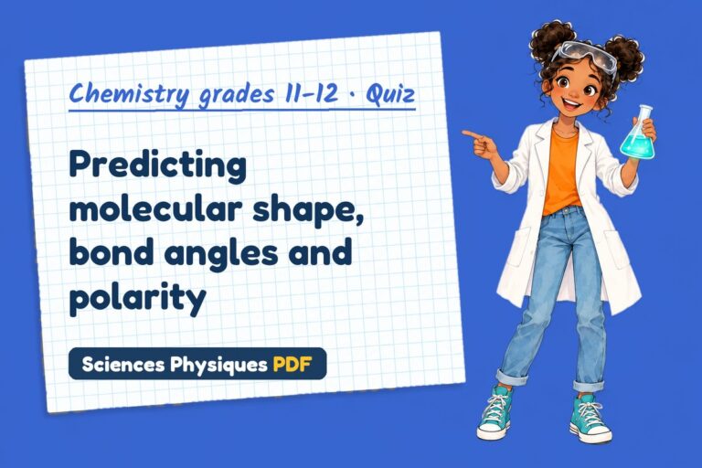 VSEPR theory quiz for A Level chemistry: 10 questions with answers