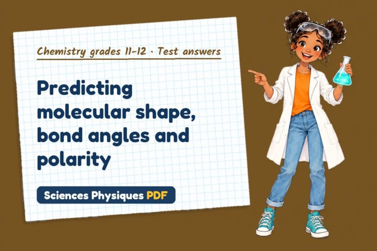 VSEPR theory test answers and mark scheme for A Level chemistry (free PDF download)