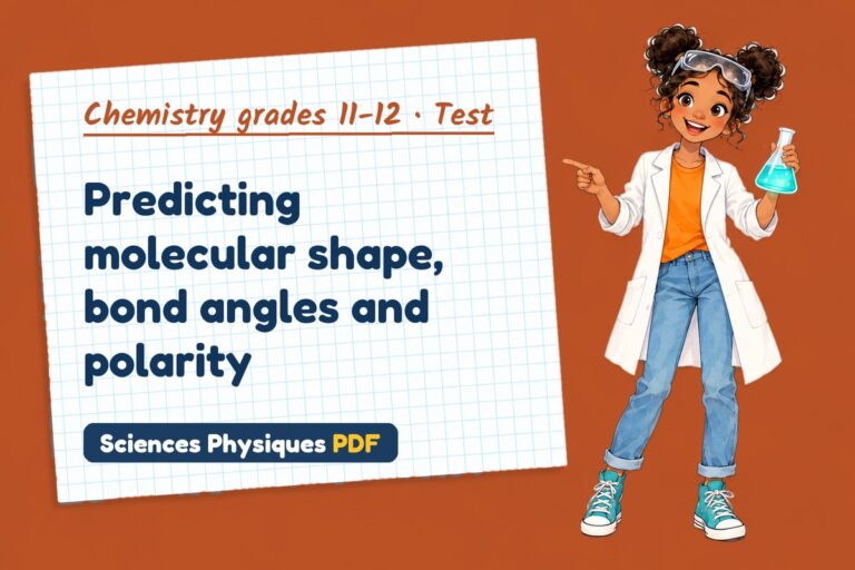 VSEPR theory test with answers for A Level chemistry (free PDF download)