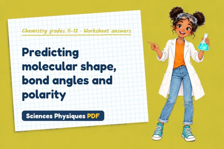 VSEPR theory worksheet answers for A Level chemistry (free PDF download)